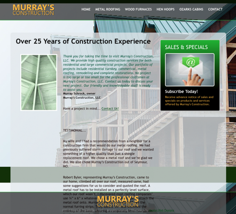 Avalon Web Designs | MurraysConstructionLLC.com