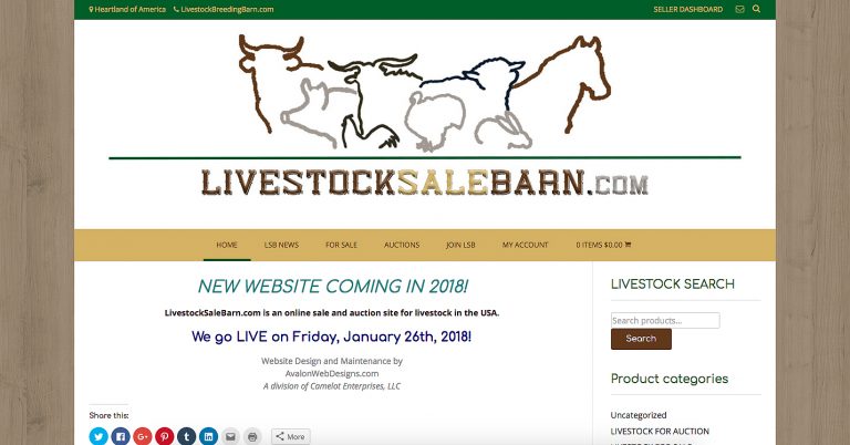 AvalonWebDesigns.com | Livestock Sale Barn website design by KJ Burk